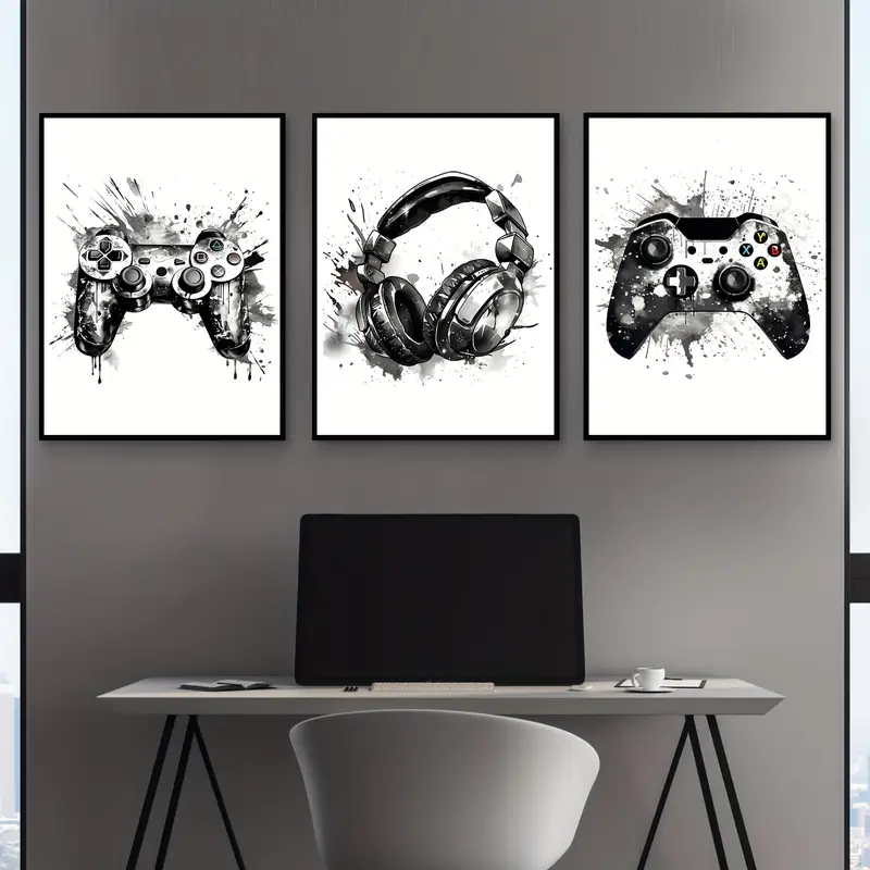 Home Gym Decor - 3pcs frameless Canvas Painting 3pcs/set Gaming