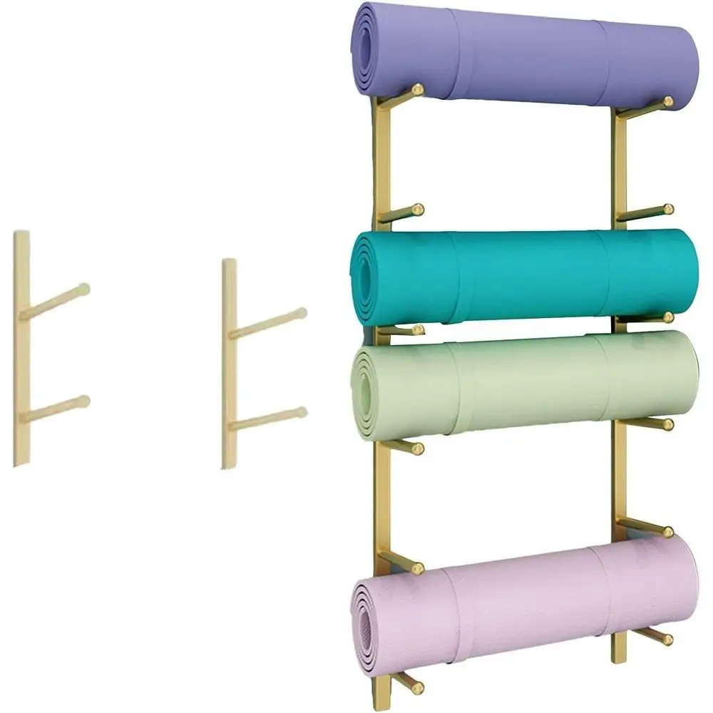 Home Gym Yoga Storage - Wall-Mounted Metal Gym Rack for Home