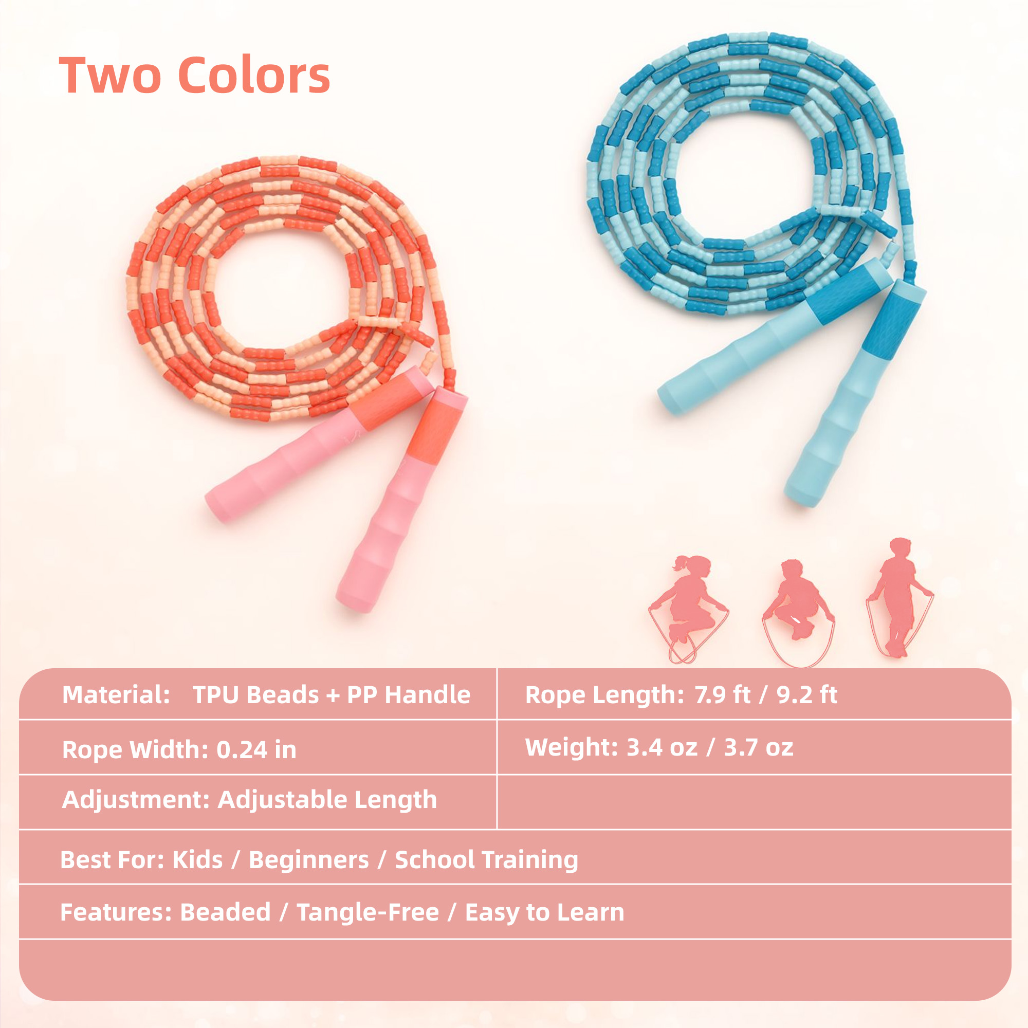 Beginners Beaded Jump Rope Adj - Speed Parachute Sprint 评论和价格