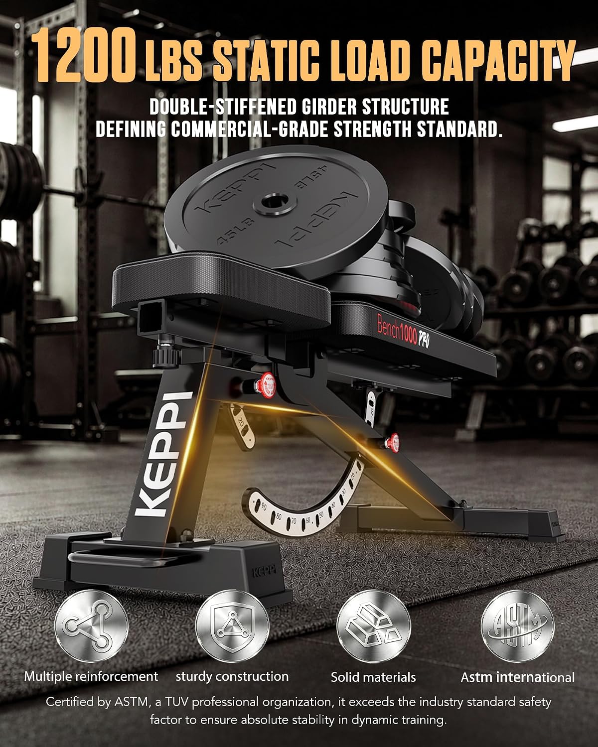 Adjustable Weight Bench 1200LB - Home Gym Weight Bench 评论和价格