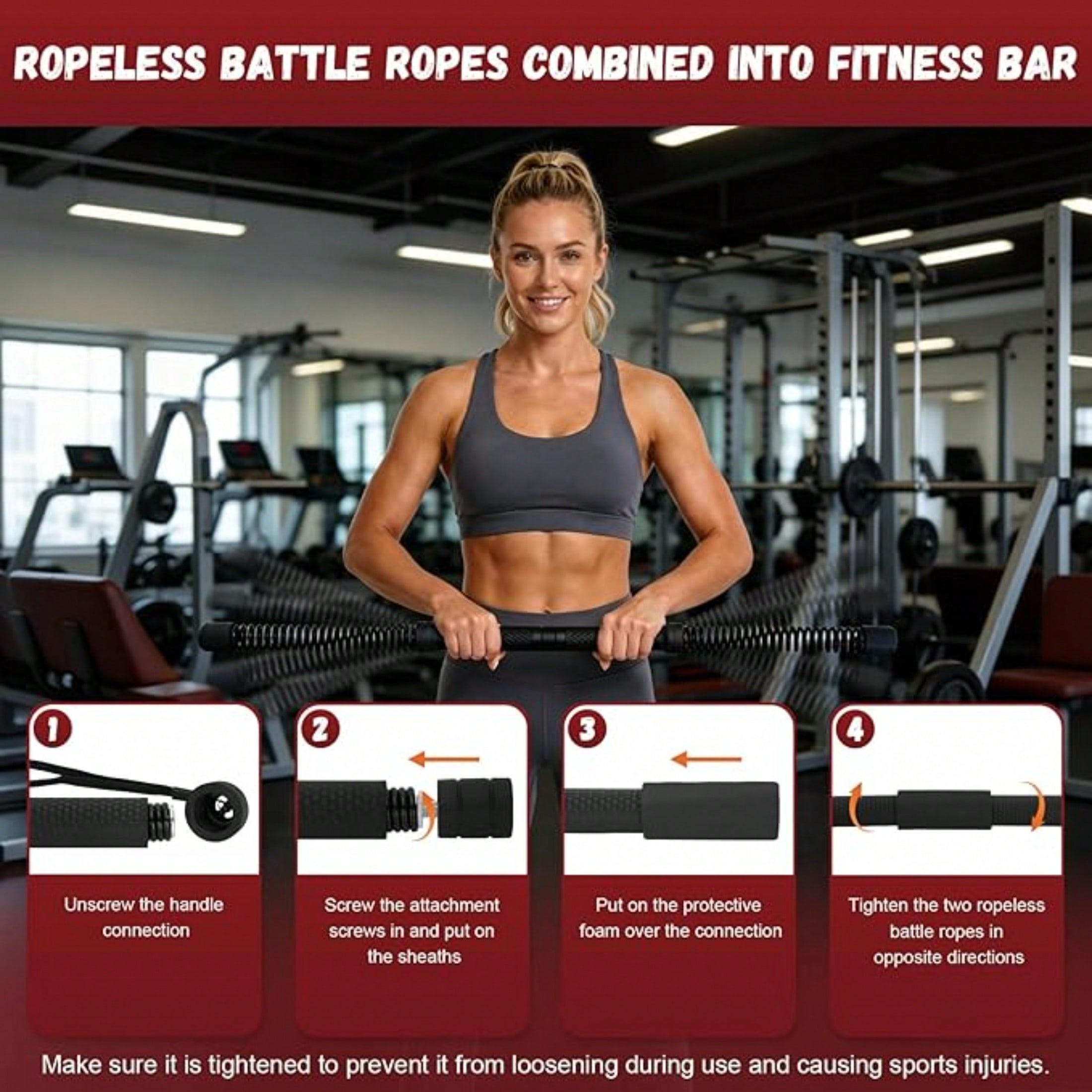 2-in-1 Upgraded Cordless Battl - Home Gym Resistance 评论和价格