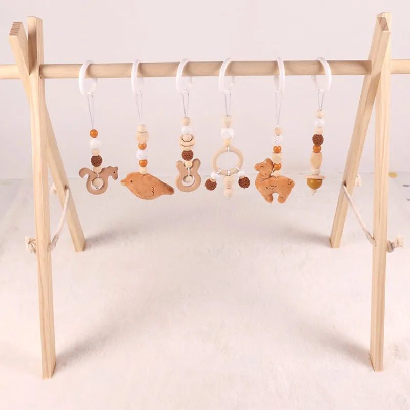6Pcs Wooden Baby Toys Wooden B - Home Gym Decor 评论和价格